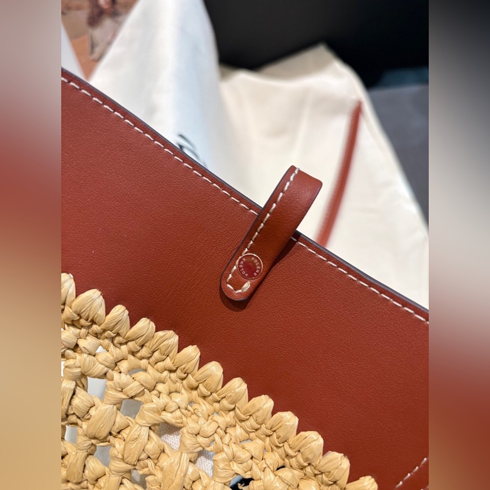 Polène Woven Raffia Leather Tote Bag - Picture 10 of 11